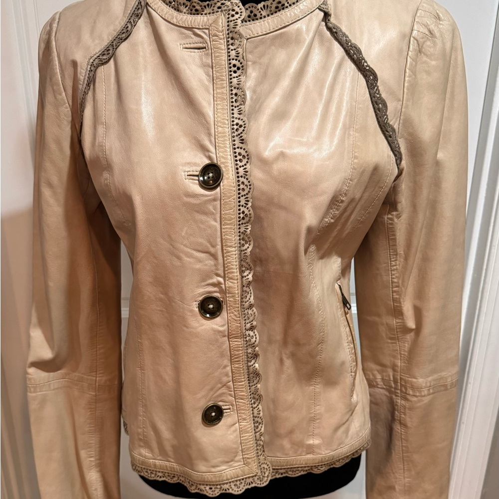 Anthropologie Elevenses Fitted Leather Jacket